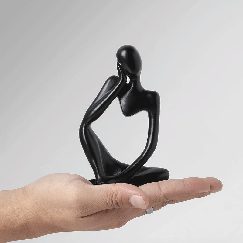 BrownLove 3pcs Decor Blcak Thinker Statue Abstract Art Sculpture，Resin Collectible Figurines for Home Living Room Office Shelf Decoration - Image 5